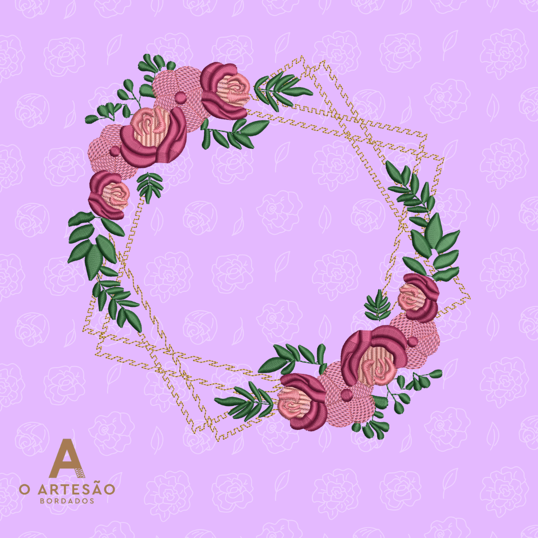 Moldura Floral de Rosas