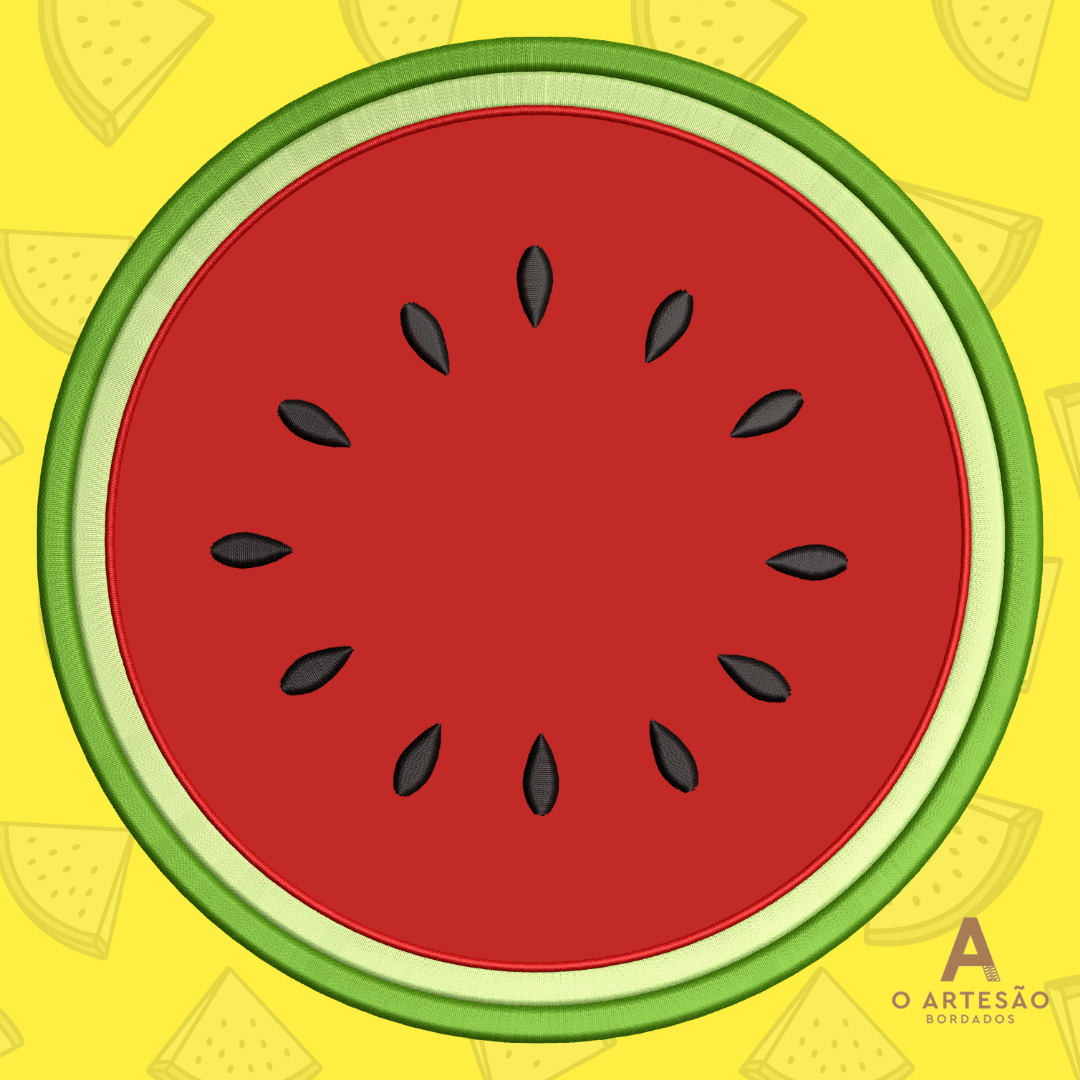Matriz de Bordado Sousplat e Moldura Melancia Cortada — Download Imediato