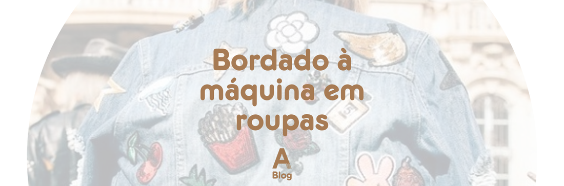 Banner com Jaqueta Bordada e Escrita Bordado à Máquina em Roupas