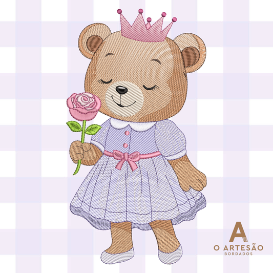 Ursinha Fofa Cheirando Flor