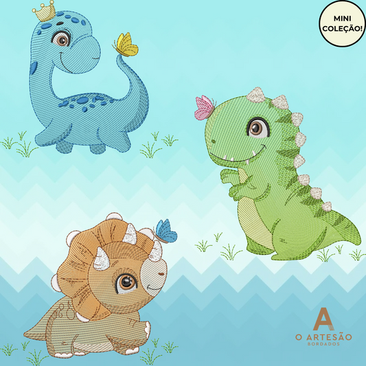 Mini Coleção Dinos Coloridos