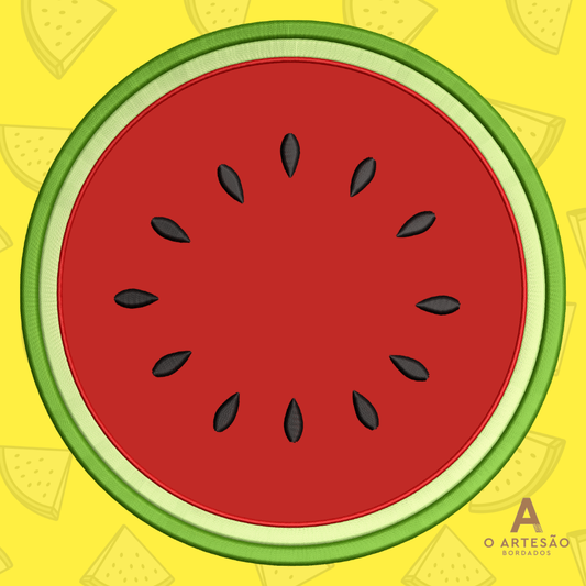 Matriz de Bordado Sousplat e Moldura Melancia Cortada — Download Imediato