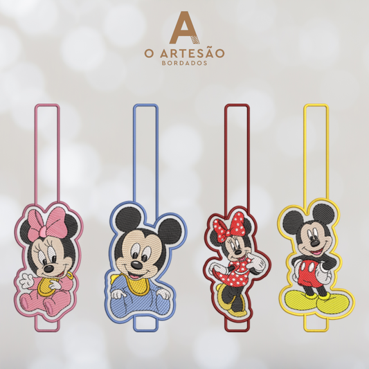 Mini Coleção Porta Chupeta Mickey e Minnie