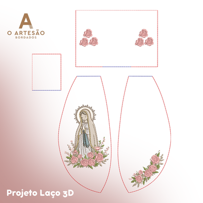 Matriz de Bordado Projeto Laço 3D Nossa Senhora Aparecida — Download Imediato