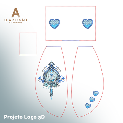Matriz de Bordado Projeto Laço 3D Espelho de Oxum — Download Imediato