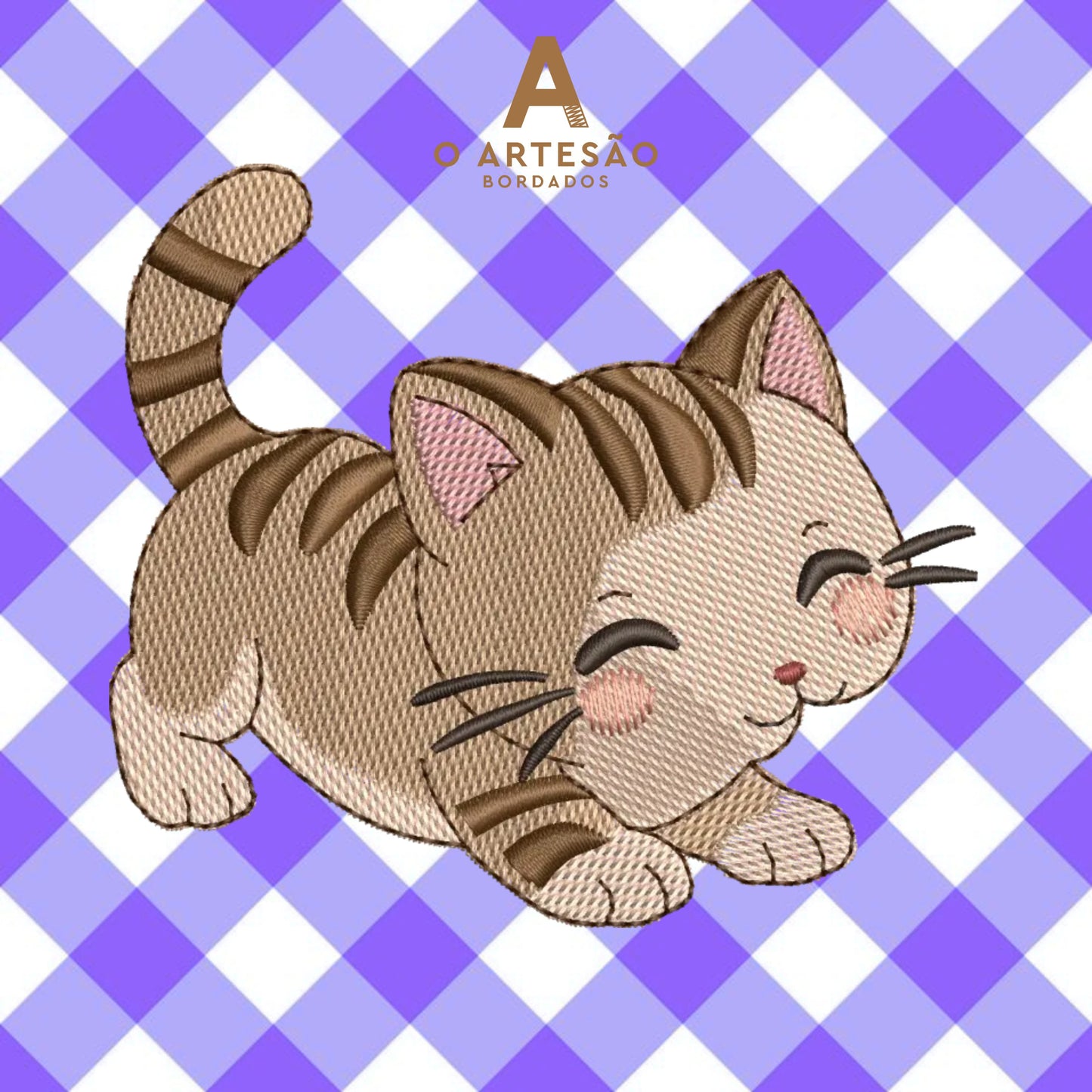 Matriz de Bordado Cozinha Gatinho Sapeca Puxando Pano de Prato — Projeto — Download Imediato