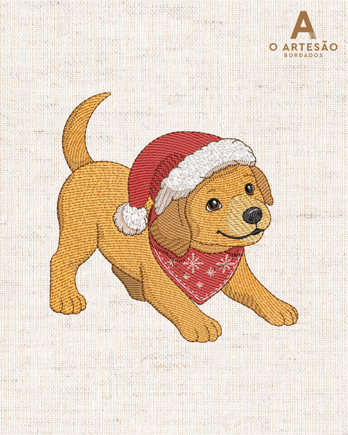 Matriz de Bordado Cachorrinho Caramelo Puxa Pano.