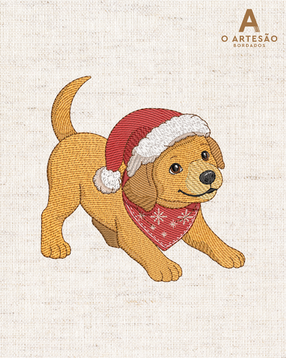 Matriz de Bordado Cachorrinho Caramelo Puxa Pano.