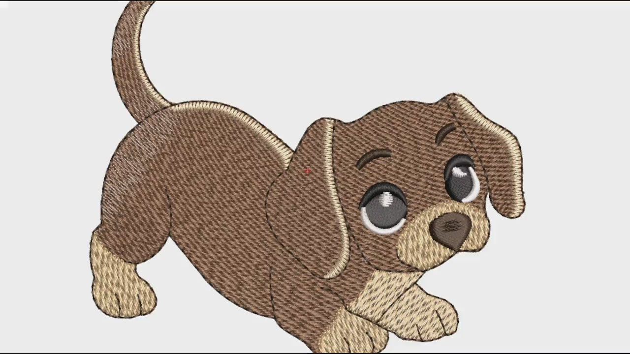 Matriz de Bordado Coleção Interativa Puxa Pano Cachorrinho Sapeca  em vVdeo