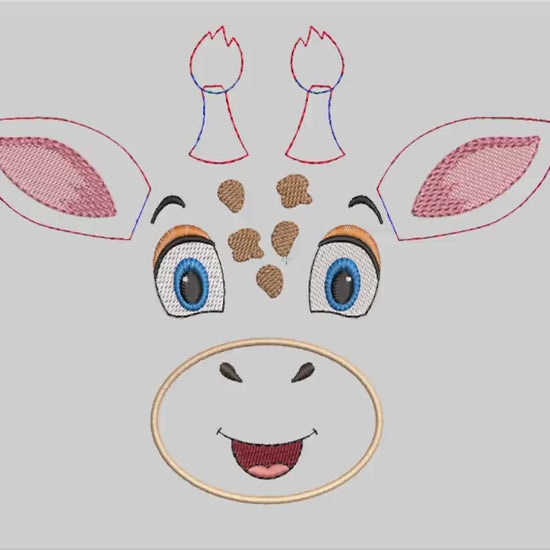 Matriz de Bordado Rostinho Girafinha em Vídeo