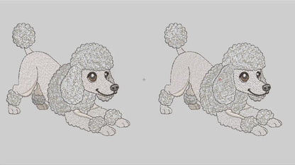 Vídeo de simulação de bordado da Matriz Poodle Fofinho Puxando Pano.