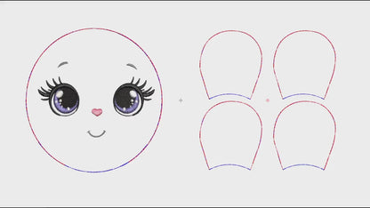 Matriz de Bordado Infantil Naninha Florzinha com Pétalas Redondas — Projeto — Download Imediato