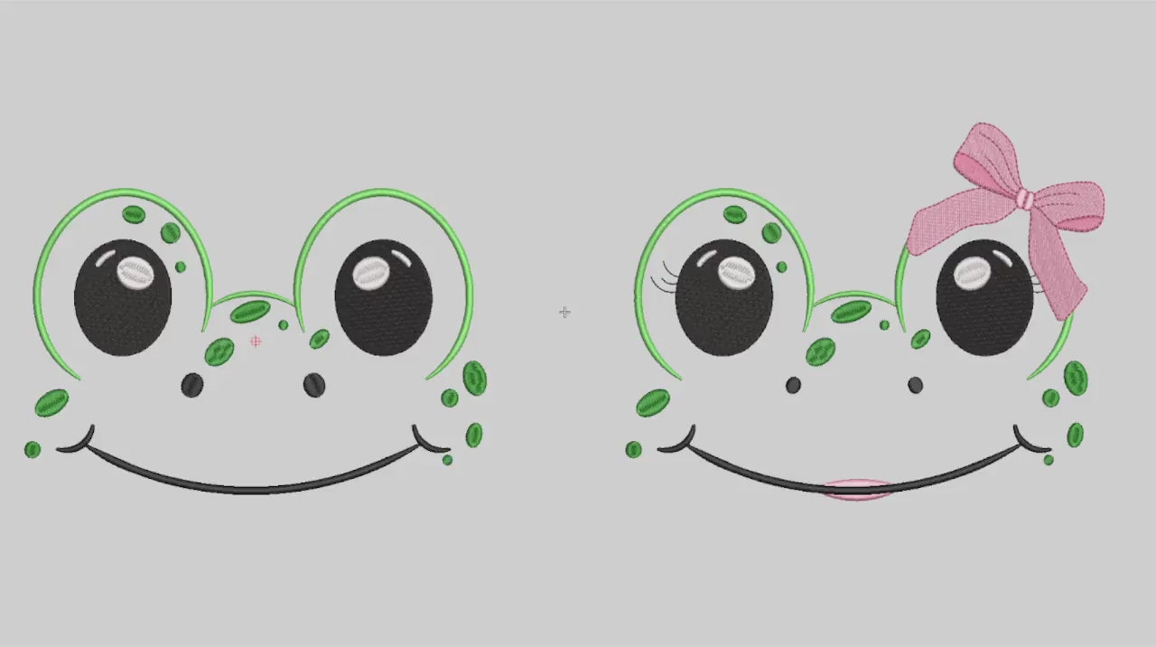  Matrizes de Bordado Sapinho Rostinhos Lúdicos em Vídeo