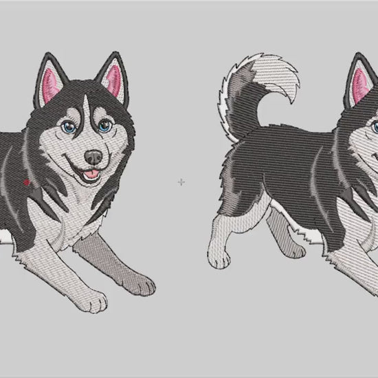Vídeo de simulação de bordado da Matriz de Bordado Husky Brincalhão Puxando Pano.