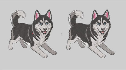 Vídeo de simulação de bordado da Matriz de Bordado Husky Brincalhão Puxando Pano.