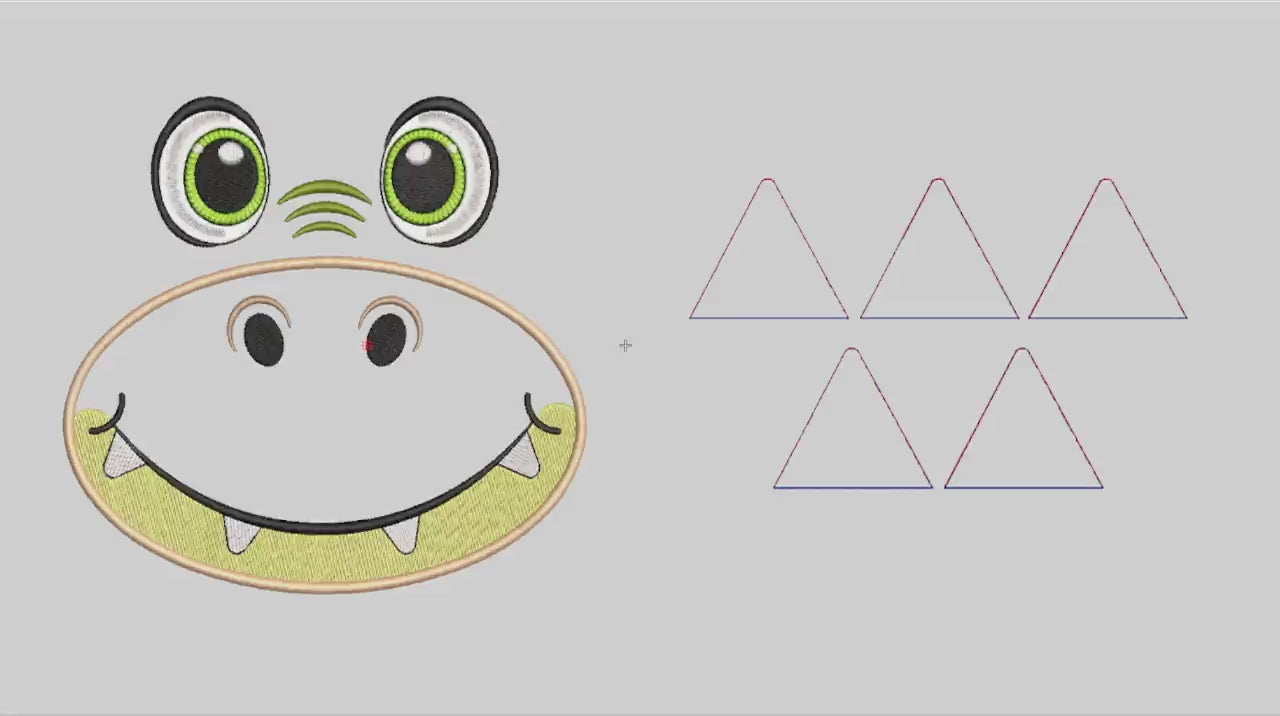 Matriz de Bordado Dinossaurinho em Vídeo
