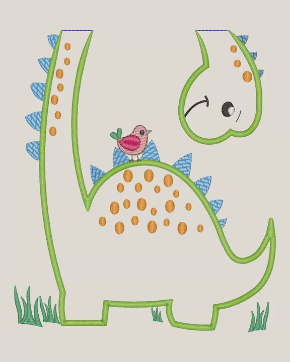 Vídeo de simulação de bordado do Pacote Sacolas Divertidas Dino.