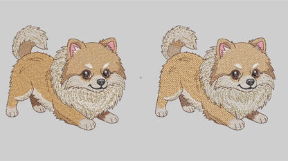Matriz de Bordado de Cozinha Lulu (Spitz Alemão) Fofinho Puxando Pano — Puxa-Pano — Download Imediato
