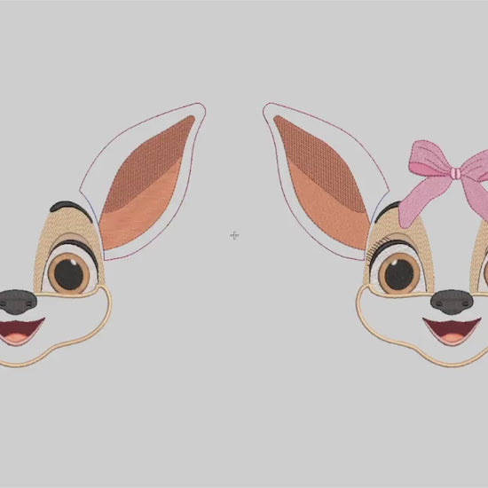 Matriz de Bordado da Coleção Amiguinhos da Floresta Rostinhos Lúdicos Veado em Vdeo