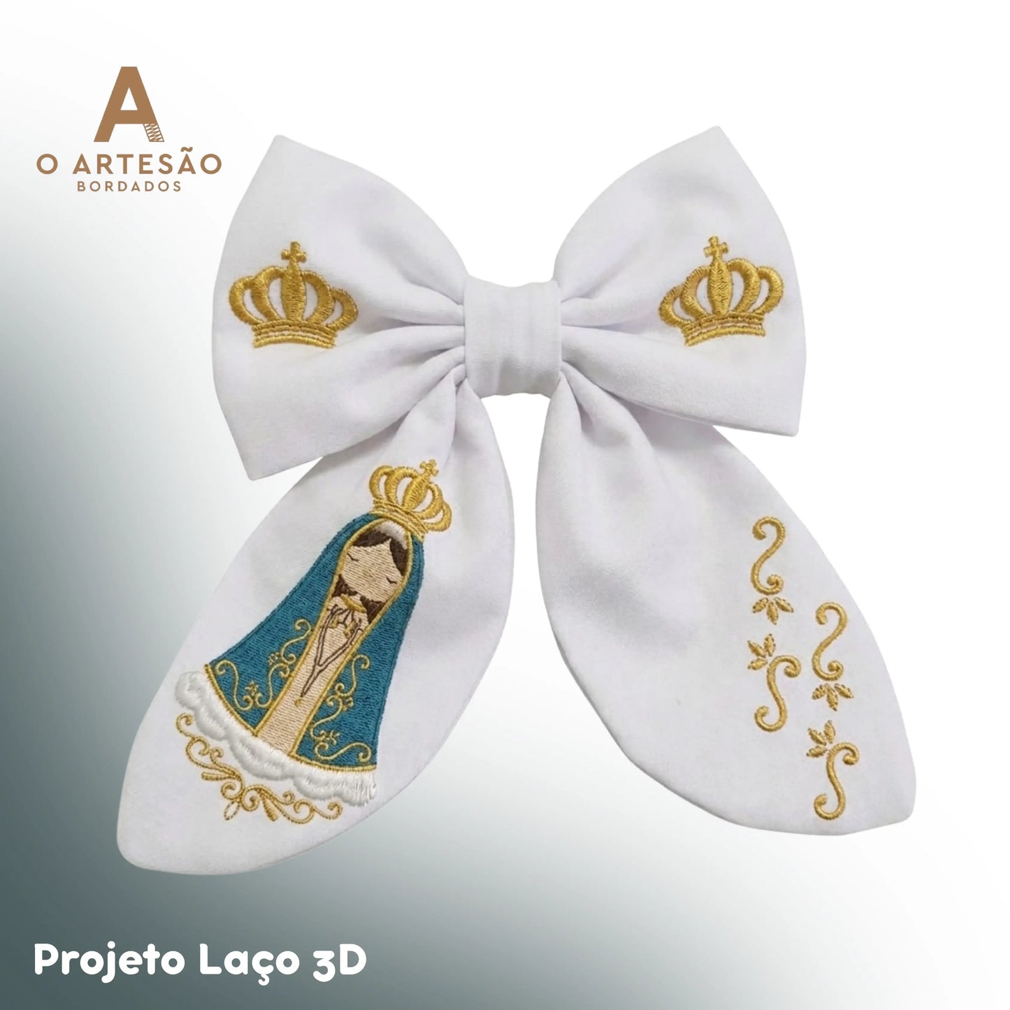 Matriz de Bordado Projeto Laço 3D Nossa Senhora Aparecida Graciosa — Download Imediato