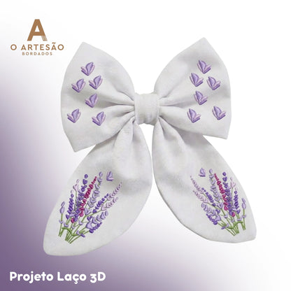 Matriz de Bordado Projeto Laço 3D Violetas — Download Imediato