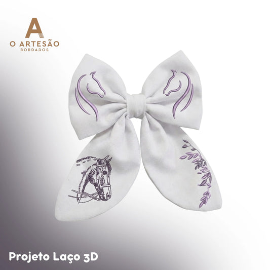 Matriz de Bordado Projeto Laço 3D Cavalo e Floral