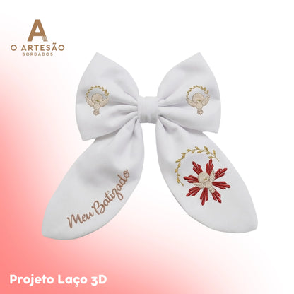 Matriz de Bordado Projeto Laço 3D Meu Batizado — Download Imediato