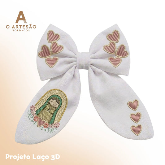 Matriz de Bordado Projeto Laço 3D Guadalupe Fofinha